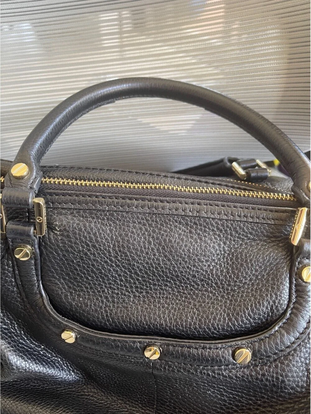Tory Burch Thea Black Pebbled 2 way Bag  IMMACULATE 3 section